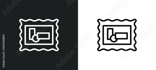 modern art icon isolated in white and black colors. modern art outline vector icon from museum collection for web, mobile apps and ui.