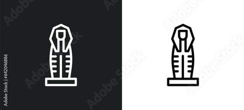 sarcophagus icon isolated in white and black colors. sarcophagus outline vector icon from museum collection for web, mobile apps and ui.