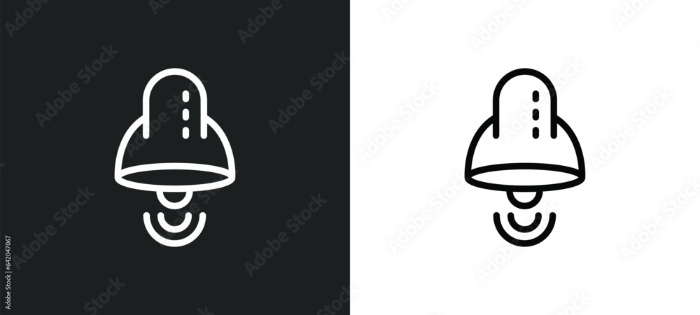 retro school bell icon isolated in white and black colors. retro school bell outline vector icon from music collection for web, mobile apps and ui.