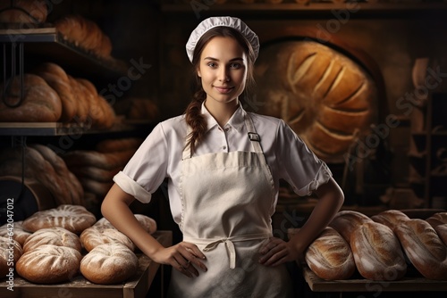 profile of a female baker and shop owner