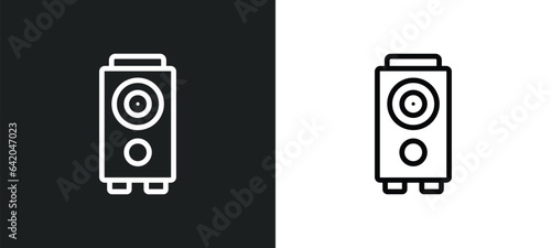 subwoofer speaker icon isolated in white and black colors. subwoofer speaker outline vector icon from music collection for web, mobile apps and ui.