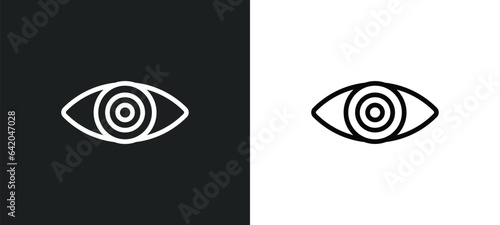 red eyes icon isolated in white and black colors. red eyes outline vector icon from music collection for web, mobile apps and ui.