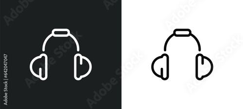 school headphones icon isolated in white and black colors. school headphones outline vector icon from music collection for web, mobile apps and ui.