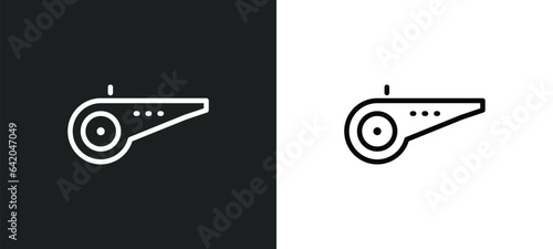 football referee whistle icon isolated in white and black colors. football referee whistle outline vector icon from music collection for web, mobile apps and ui.