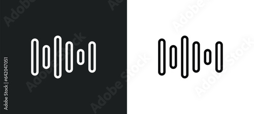 audio bars icon isolated in white and black colors. audio bars outline vector icon from music collection for web, mobile apps and ui.