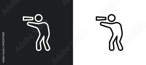 pied piper of hamelin icon isolated in white and black colors. pied piper of hamelin outline vector icon from music collection for web, mobile apps and ui.