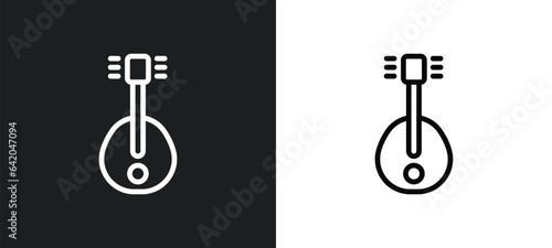 lute icon isolated in white and black colors. lute outline vector icon from music collection for web, mobile apps and ui.