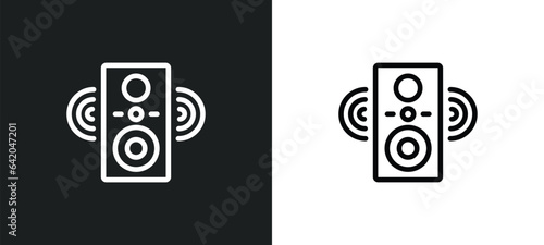 sound system icon isolated in white and black colors. sound system outline vector icon from music collection for web, mobile apps and ui.