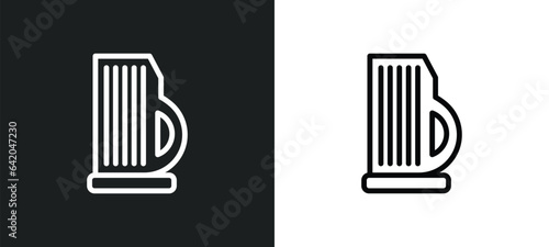 zither icon isolated in white and black colors. zither outline vector icon from music collection for web, mobile apps and ui.