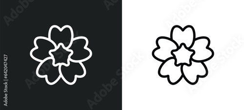 sakura icon isolated in white and black colors. sakura outline vector icon from nature collection for web, mobile apps and ui.