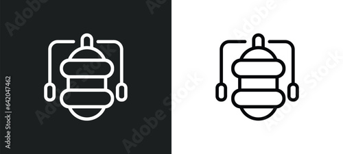 oxygen tank icon isolated in white and black colors. oxygen tank outline vector icon from nautical collection for web, mobile apps and ui.