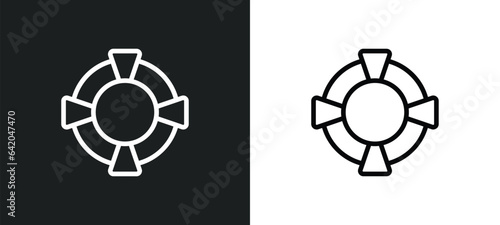 lifesaver icon isolated in white and black colors. lifesaver outline vector icon from nautical collection for web, mobile apps and ui.