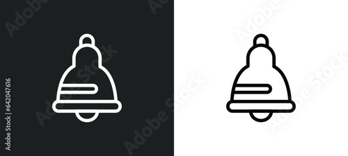 big bell icon isolated in white and black colors. big bell outline vector icon from nautical collection for web, mobile apps and ui.