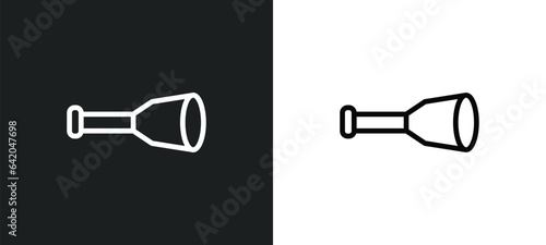 nautical monocular icon isolated in white and black colors. nautical monocular outline vector icon from nautical collection for web, mobile apps and ui.