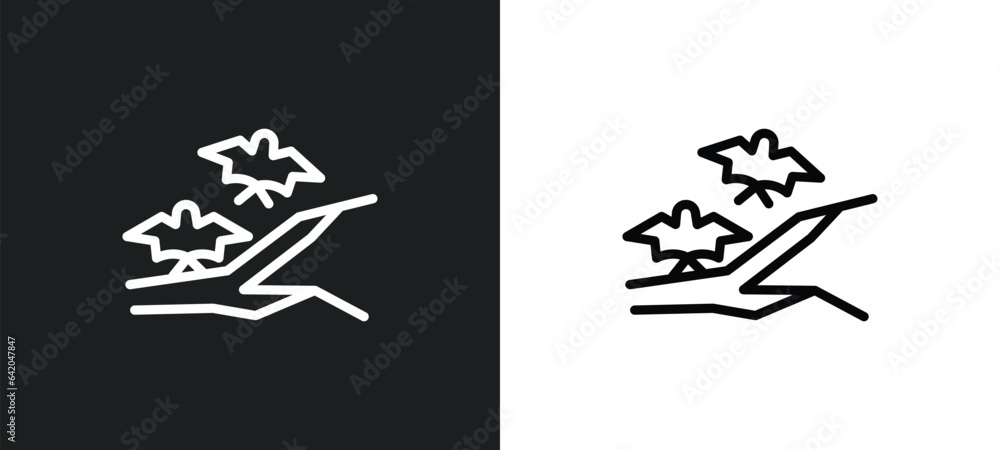 branch bat icon isolated in white and black colors. branch bat outline vector icon from other collection for web, mobile apps and ui. branch bat icon isolated in white and black colors. branch bat outline vector icon from other collection for web, mobile apps and ui.