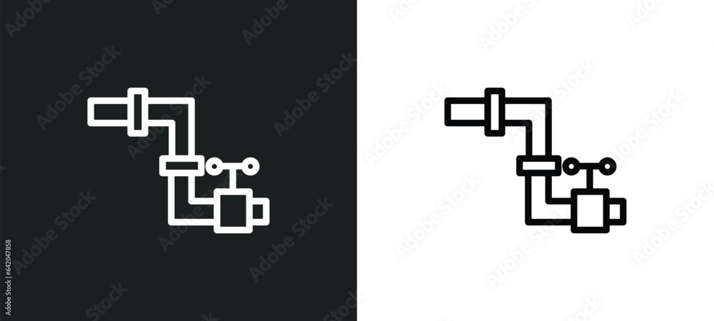 plumbering icon isolated in white and black colors. plumbering outline vector icon from other collection for web, mobile apps and ui. plumbering icon isolated in white and black colors. plumbering outline vector icon from other collection for web, mobile apps and ui.