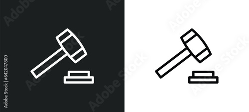 mallet icon isolated in white and black colors. mallet outline vector icon from other collection for web, mobile apps and ui.