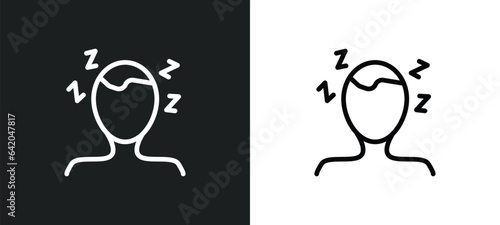 sleepy icon isolated in white and black colors. sleepy outline vector icon from other collection for web, mobile apps and ui.