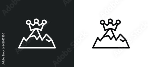 king of the hill icon isolated in white and black colors. king of the hill outline vector icon from other collection for web, mobile apps and ui.