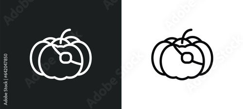 pirate pumpkin icon isolated in white and black colors. pirate pumpkin outline vector icon from other collection for web, mobile apps and ui.