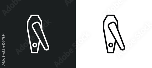 nail trimmer icon isolated in white and black colors. nail trimmer outline vector icon from other collection for web, mobile apps and ui.