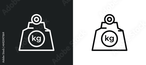 kilograms icon isolated in white and black colors. kilograms outline vector icon from other collection for web, mobile apps and ui.