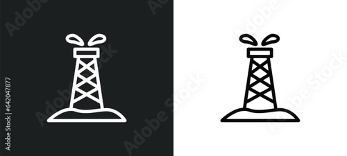 oil tower icon isolated in white and black colors. oil tower outline vector icon from other collection for web, mobile apps and ui.