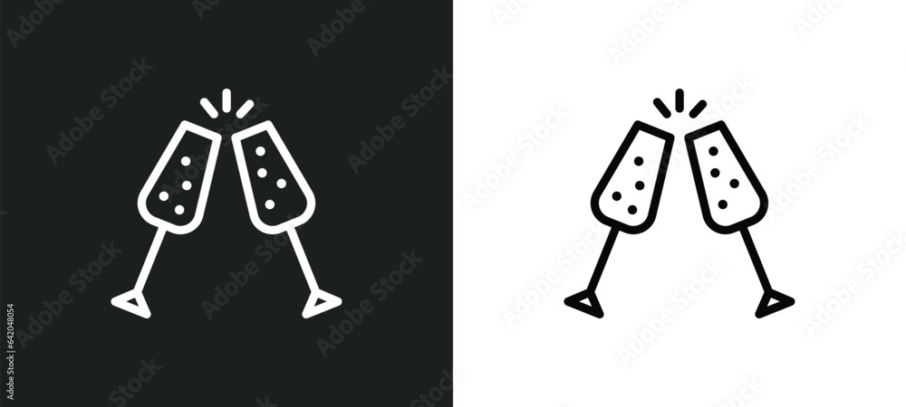 birthday toast icon isolated in white and black colors. birthday toast outline vector icon from party collection for web, mobile apps and ui.