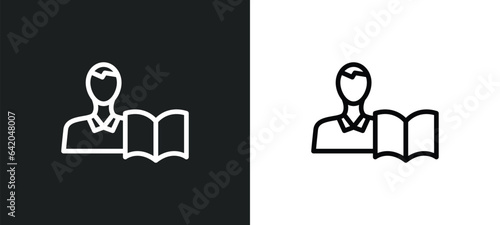 self learning icon isolated in white and black colors. self learning outline vector icon from other collection for web, mobile apps and ui.
