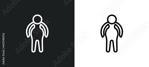 overweight icon isolated in white and black colors. overweight outline vector icon from other collection for web, mobile apps and ui.