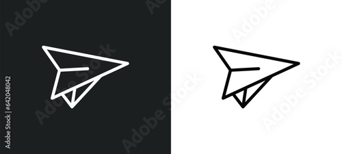 paper airplane icon isolated in white and black colors. paper airplane outline vector icon from other collection for web, mobile apps and ui.