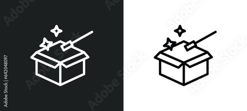 magician case icon isolated in white and black colors. magician case outline vector icon from party collection for web, mobile apps and ui.