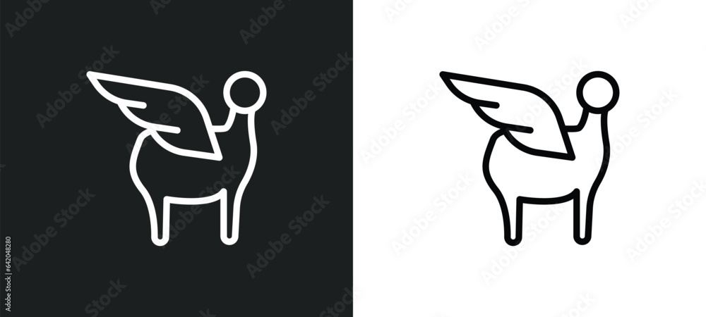 hippogriff icon isolated in white and black colors. hippogriff outline vector icon from people collection for web, mobile apps and ui.