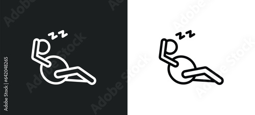 lazy icon isolated in white and black colors. lazy outline vector icon from people collection for web, mobile apps and ui.