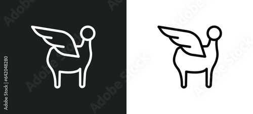 hippogriff icon isolated in white and black colors. hippogriff outline vector icon from people collection for web, mobile apps and ui.
