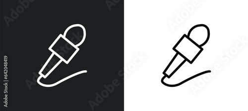 journalist icon isolated in white and black colors. journalist outline vector icon from people skills collection for web, mobile apps and ui.