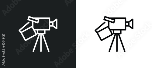 filmmaker icon isolated in white and black colors. filmmaker outline vector icon from people skills collection for web, mobile apps and ui.