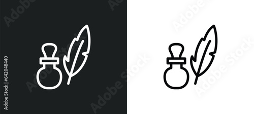 poet icon isolated in white and black colors. poet outline vector icon from people skills collection for web, mobile apps and ui.