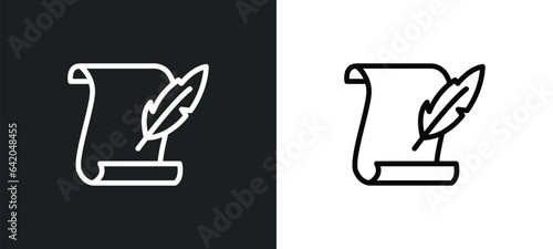 writer icon isolated in white and black colors. writer outline vector icon from people skills collection for web, mobile apps and ui.
