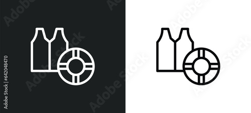 rescuer icon isolated in white and black colors. rescuer outline vector icon from people skills collection for web, mobile apps and ui.