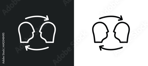 empathy icon isolated in white and black colors. empathy outline vector icon from people skills collection for web, mobile apps and ui.