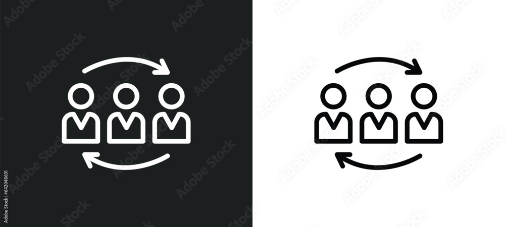 merging icon isolated in white and black colors. merging outline vector icon from political collection for web, mobile apps and ui.