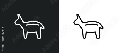 donkey americal political icon isolated in white and black colors. donkey americal political outline vector icon from political collection for web, mobile apps and ui. photo