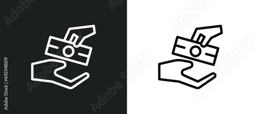 bribe icon isolated in white and black colors. bribe outline vector icon from political collection for web, mobile apps and ui.