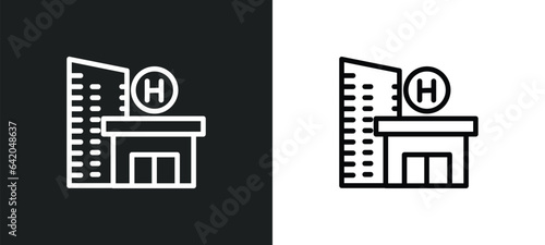 health clinic icon isolated in white and black colors. health clinic outline vector icon from political collection for web, mobile apps and ui.