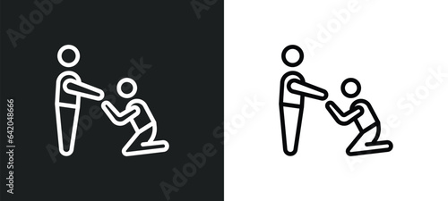 slavery icon isolated in white and black colors. slavery outline vector icon from political collection for web, mobile apps and ui.