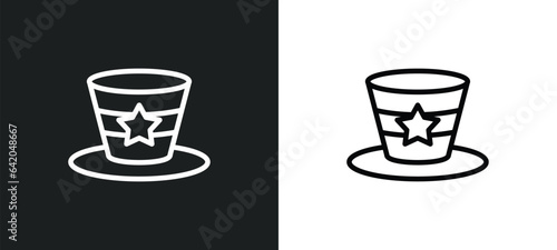 uncle sam hat icon isolated in white and black colors. uncle sam hat outline vector icon from political collection for web, mobile apps and ui.