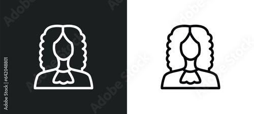 judge icon isolated in white and black colors. judge outline vector icon from professions & jobs collection for web, mobile apps and ui.