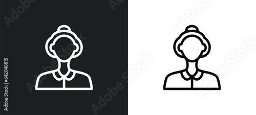 librarian icon isolated in white and black colors. librarian outline vector icon from professions & jobs collection for web, mobile apps and ui.