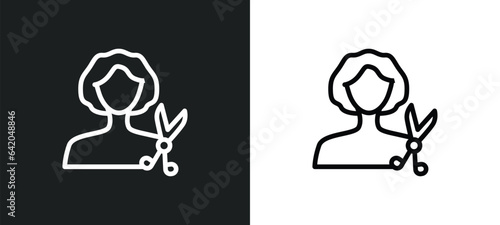 hairdresser icon isolated in white and black colors. hairdresser outline vector icon from professions collection for web, mobile apps and ui.